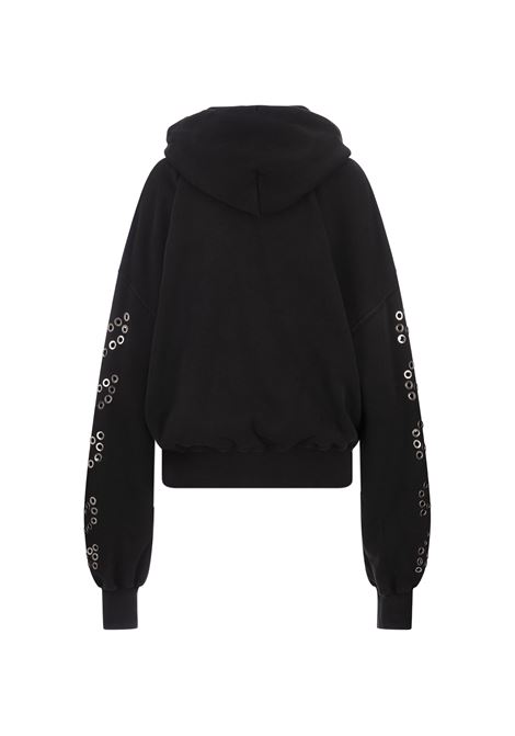 OFF-WHITE Felpa Con Cappuccio Diag Eyelet Nera - OFF-WHITE
