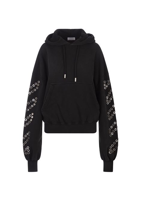 OFF-WHITE Felpa Con Cappuccio Diag Eyelet Nera - OFF-WHITE