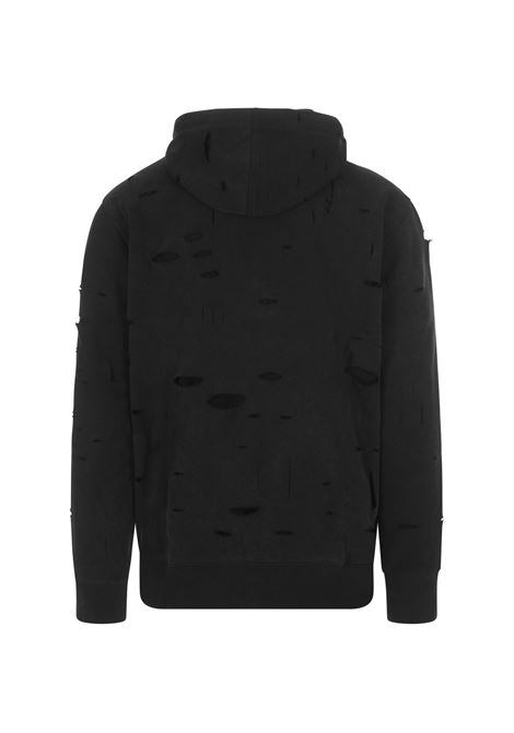 GIVENCHY Felpa Con Cappuccio GIVENCHY Con Effetto Destroyed Nero Delavé - GIVENCHY