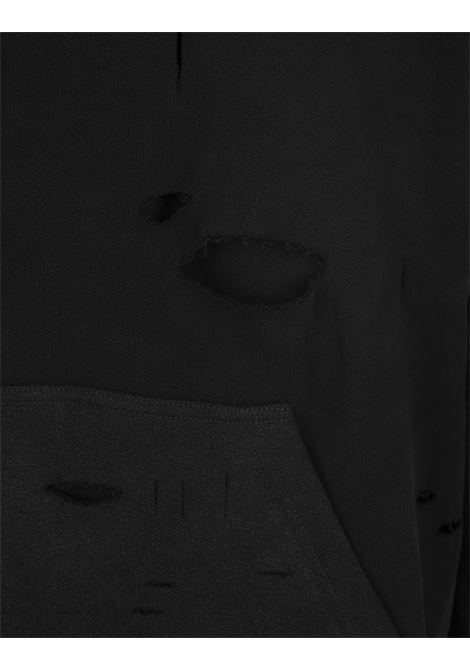 GIVENCHY Felpa Con Cappuccio GIVENCHY Con Effetto Destroyed Nero Delavé - GIVENCHY