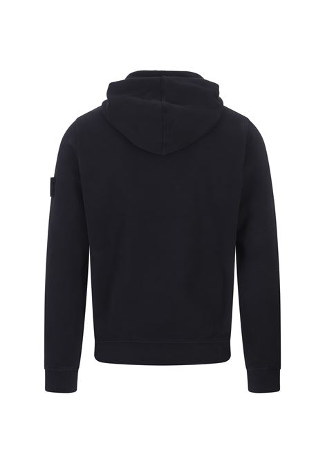 STONE ISLAND Felpa Con Cappuccio In Cotone Garzato Blu Navy - STONE ISLAND