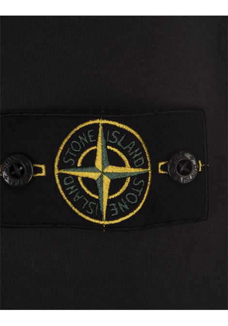 STONE ISLAND Felpa Con Cappuccio In Cotone Garzato Grigio Piombo - STONE ISLAND