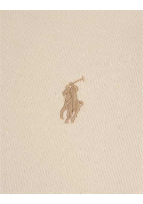 RALPH LAUREN Felpa Con Cappuccio In Cotone Loopback Clubhouse Cream - RALPH LAUREN