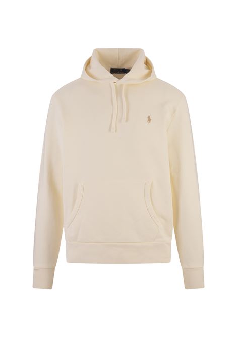 RALPH LAUREN Felpa Con Cappuccio In Cotone Loopback Clubhouse Cream - RALPH LAUREN