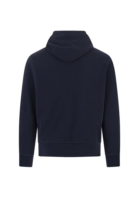 RALPH LAUREN Felpa Con Cappuccio In Cotone Loopback Cruise Navy - RALPH LAUREN