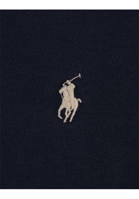 RALPH LAUREN Felpa Con Cappuccio In Cotone Loopback Cruise Navy - RALPH LAUREN