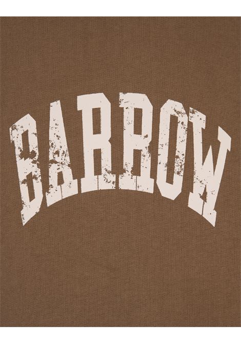 BARROW Felpa Con Cappuccio Marrone Con Logo E Smile - BARROW