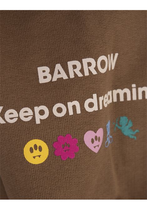 BARROW Felpa Con Cappuccio Marrone Con Logo E Smile - BARROW