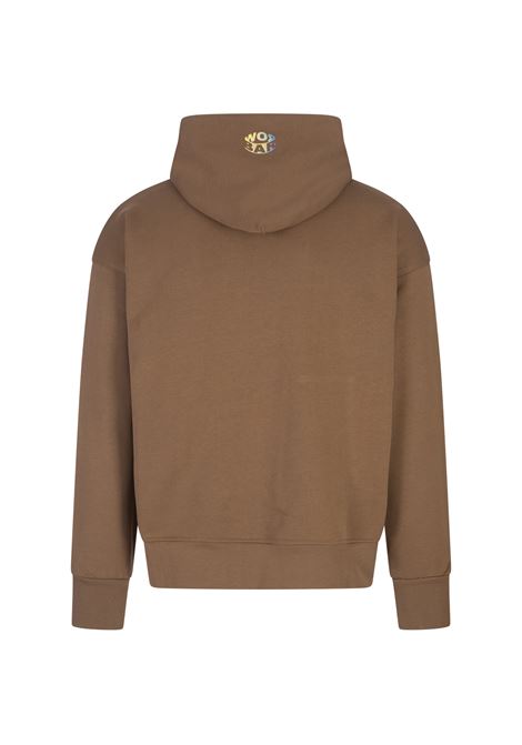 BARROW Felpa Con Cappuccio Marrone Con Smile - BARROW