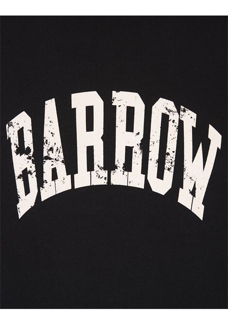 BARROW Felpa Con Cappuccio Nera Con Logo E Smile - BARROW