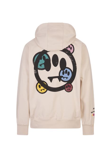 BARROW Felpa Con Cappuccio Tortora Con Logo E Smile - BARROW