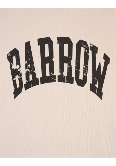 BARROW Felpa Con Cappuccio Tortora Con Logo E Smile - BARROW