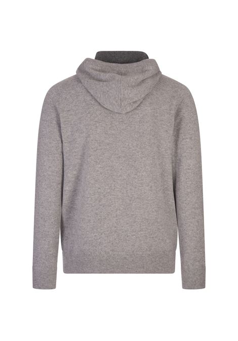 VINCE Felpa Con Zip E Cappuccio In Cashmere Grigio - VINCE