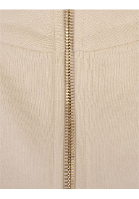 PALM ANGELS Felpa Crop Bianca Con Banda Logo - PALM ANGELS