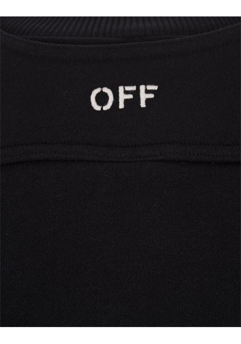 OFF-WHITE Felpa Crop Nera Con Inserto Bolero - OFF-WHITE