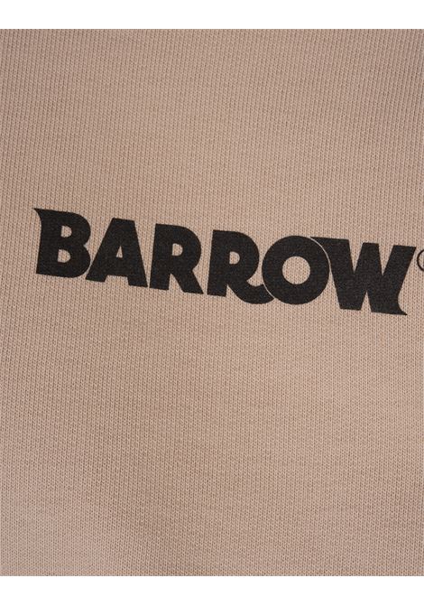 BARROW Felpa Girocollo Beige Con Logo E Smile - BARROW
