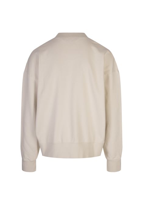 PALM ANGELS Felpa Girocollo Bianca Con Logo A Contrasto - PALM ANGELS