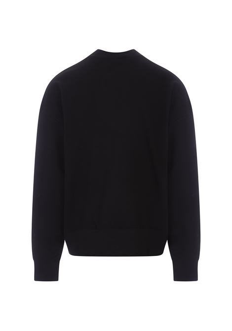 PALM ANGELS Felpa Girocollo Nera Con Logo A Contrasto - PALM ANGELS