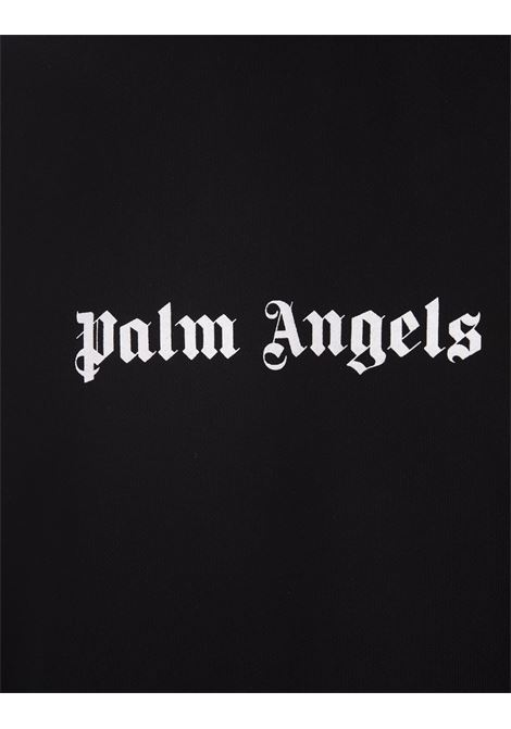 PALM ANGELS Felpa Girocollo Nera Con Logo A Contrasto - PALM ANGELS