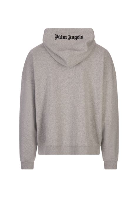PALM ANGELS Felpa Grigia Con Logo Su Petto E Cappuccio - PALM ANGELS
