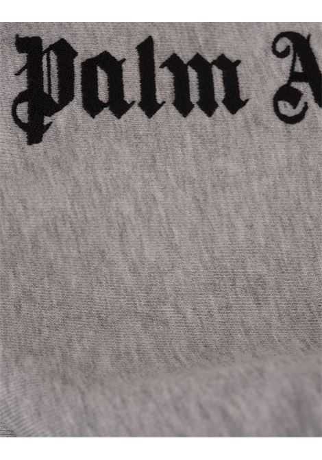 PALM ANGELS Felpa Grigia Con Logo Su Petto E Cappuccio - PALM ANGELS