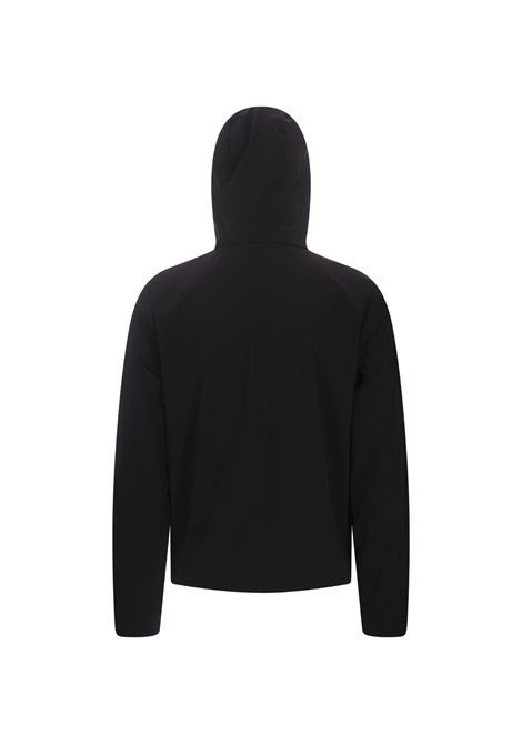 MONCLER GRENOBLE Felpa Imbottita Nera Con Zip E Stampa Logata - MONCLER GRENOBLE