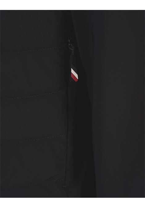 MONCLER GRENOBLE Felpa Imbottita Nera Con Zip E Stampa Logata - MONCLER GRENOBLE