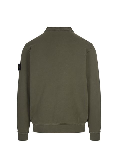 STONE ISLAND Felpa In Cotone Organico Con Struttura Diagonale Ed Effetto "OLD" - STONE ISLAND