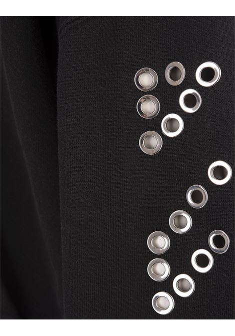 OFF-WHITE Felpa Nera Con Decorazione Diag Stripe - OFF-WHITE