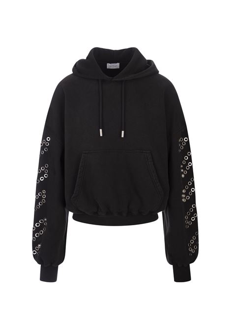 OFF-WHITE Felpa Nera Con Decorazione Diag Stripe - OFF-WHITE