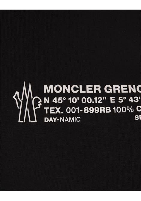 MONCLER GRENOBLE Felpa Nera Con Dettagli Logati - MONCLER GRENOBLE