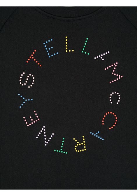 STELLA MCCARTNEY KIDS Felpa Nera Con Logo Circolare Multicolore - STELLA MCCARTNEY KIDS