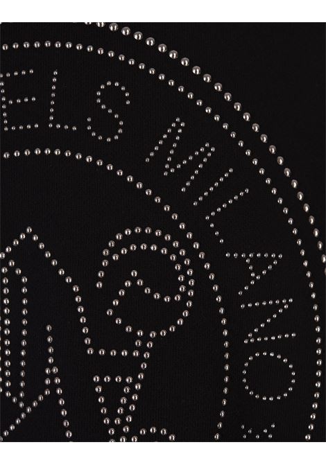 PALM ANGELS Felpa Nera Con Logo Rotondo E Monogramma - PALM ANGELS