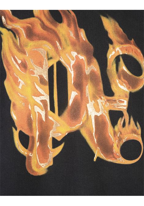 PALM ANGELS Felpa Nera Con PA In Fiamme - PALM ANGELS