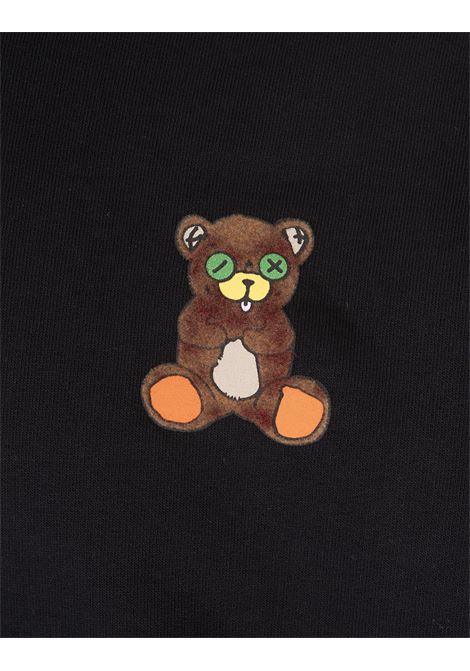 BARROW Felpa Nera Con Patch Bear E Stampa Sul Cappuccio - BARROW