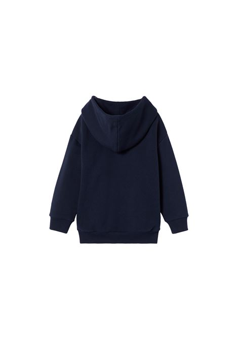 GUCCI KIDS Felpa Oversize Blu Scuro Con Stampa Gucci Web - GUCCI KIDS