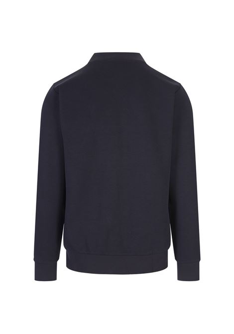 BOSS Felpa Regular Fit Blu Con Patch Monogramma - BOSS