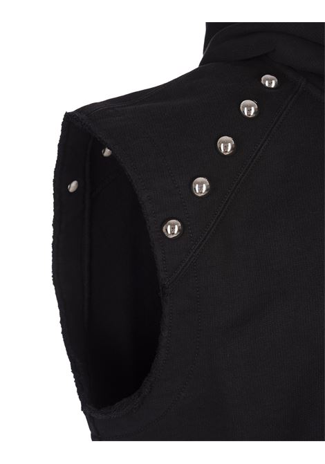 ALEXANDER MCQUEEN Felpa Smanicata Nera Con Teschio Capovolto - ALEXANDER MCQUEEN