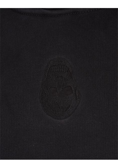 ALEXANDER MCQUEEN Felpa Smanicata Nera Con Teschio Capovolto - ALEXANDER MCQUEEN