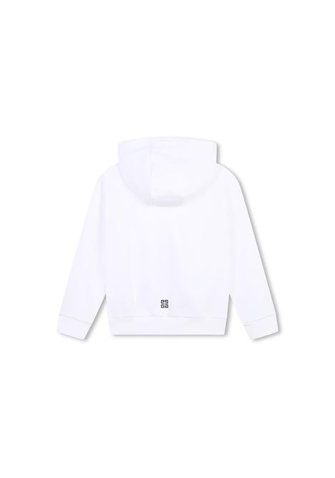 GIVENCHY KIDS Felpa Zip-Up Bianca Con Cappuccio E Logo GIVENCHY 4G - GIVENCHY KIDS