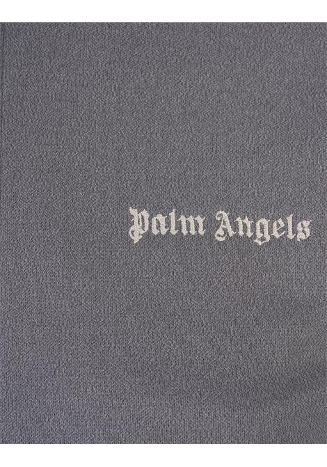 PALM ANGELS Felpa Zip-Up Grigia Con Logo - PALM ANGELS
