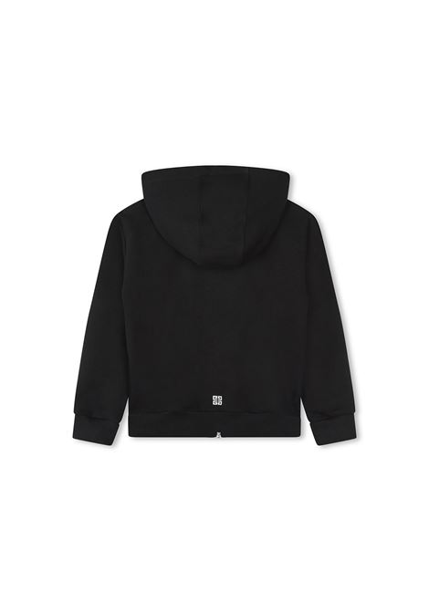 GIVENCHY KIDS Felpa Zip-Up Nera Con Cappuccio E Logo GIVENCHY 4G - GIVENCHY KIDS