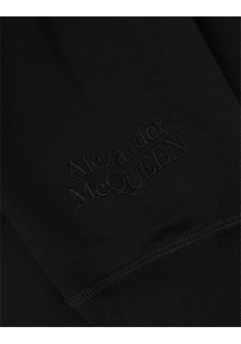 ALEXANDER MCQUEEN Felpa Zip-Up Nera Con Cuciture A Contrasto - ALEXANDER MCQUEEN