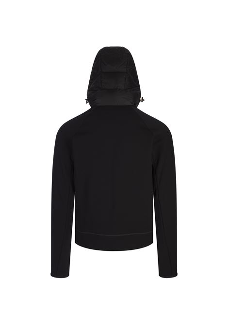 MONCLER GRENOBLE Felpa Zip-Up Nera Con Logo A Contrasto - MONCLER GRENOBLE