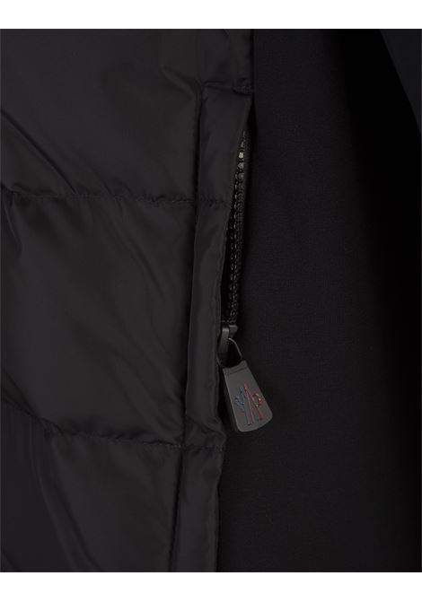 MONCLER GRENOBLE Felpa Zip-Up Nera Con Logo A Contrasto - MONCLER GRENOBLE