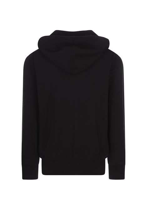 ALEXANDER MCQUEEN Felpa Zip-Up Nera Con Nastro Logo - ALEXANDER MCQUEEN