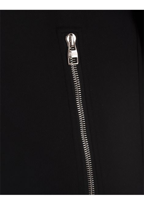 ALEXANDER MCQUEEN Felpa Zip-Up Nera Con Nastro Logo - ALEXANDER MCQUEEN