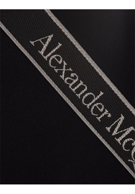 ALEXANDER MCQUEEN Felpa Zip-Up Nera Con Nastro Logo - ALEXANDER MCQUEEN