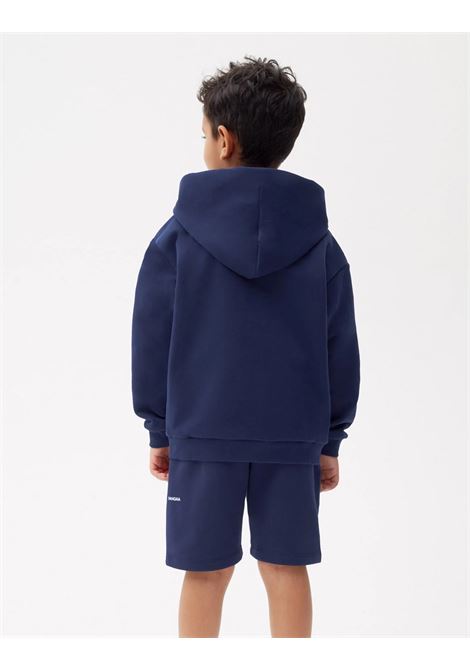 PANGAIA KIDS Felpa Zippata 365 Con Cappuccio Blu Navy - PANGAIA KIDS