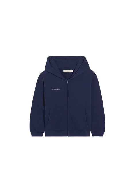 PANGAIA KIDS Felpa Zippata 365 Con Cappuccio Blu Navy - PANGAIA KIDS